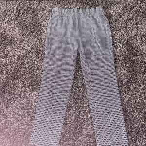 Elegant Black and White Geometric Women's Pants